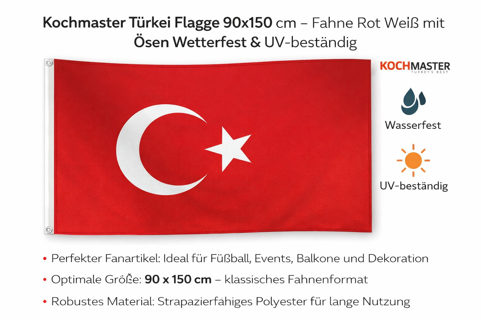 Bayrak 90 x 150 cm Türkiye