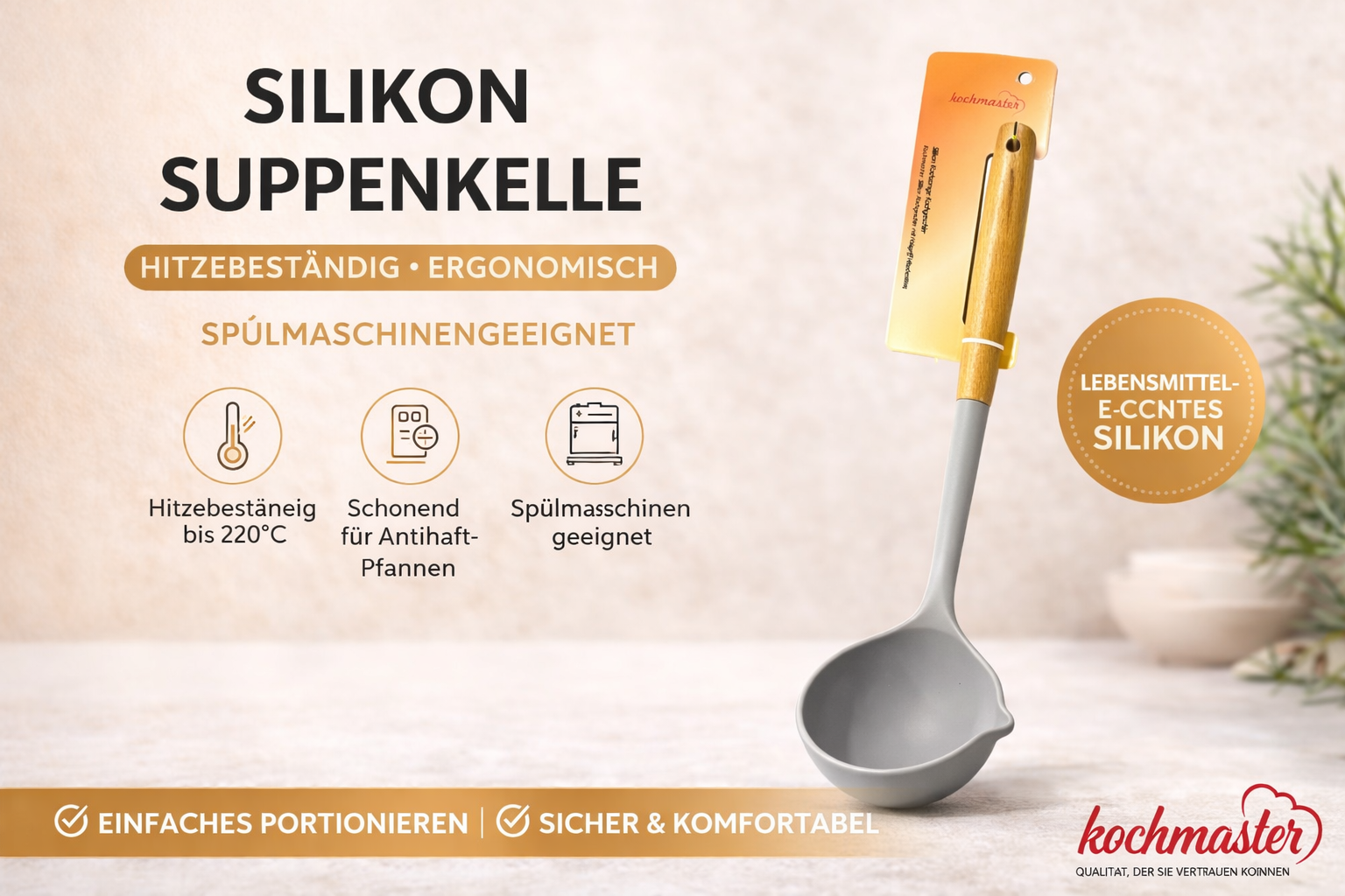 kochmaster Silikon Suppenkelle – Hitzebeständig