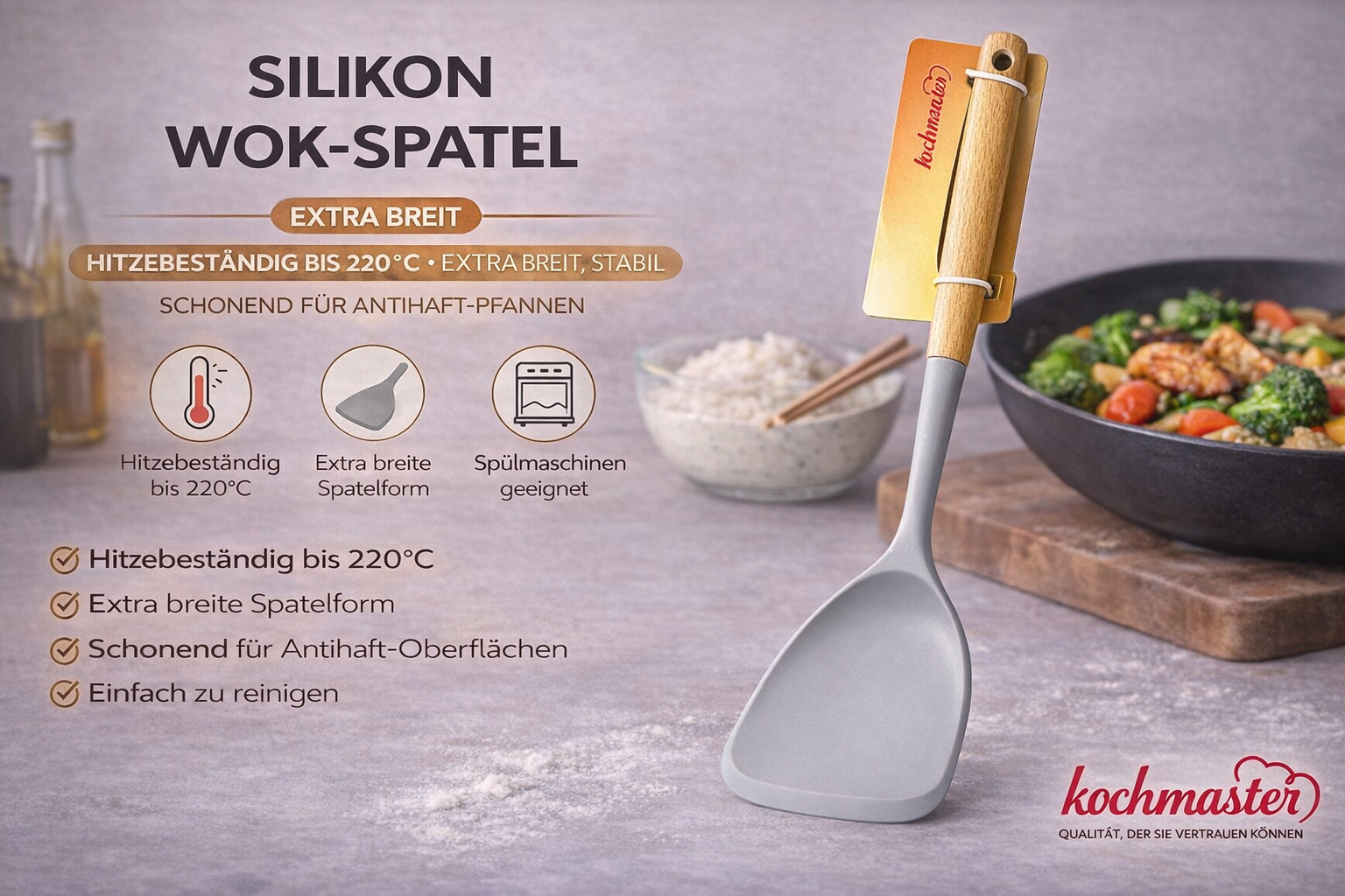Kochmaster Silicone Wok Spatula Cookware