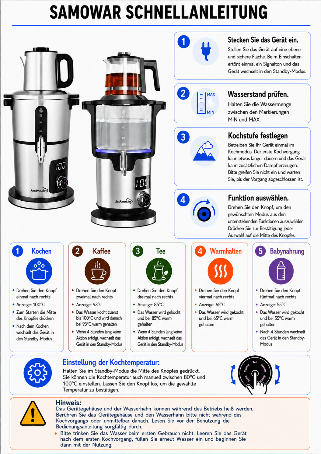 KOCHMASTER Aura Electric Glass Samovar