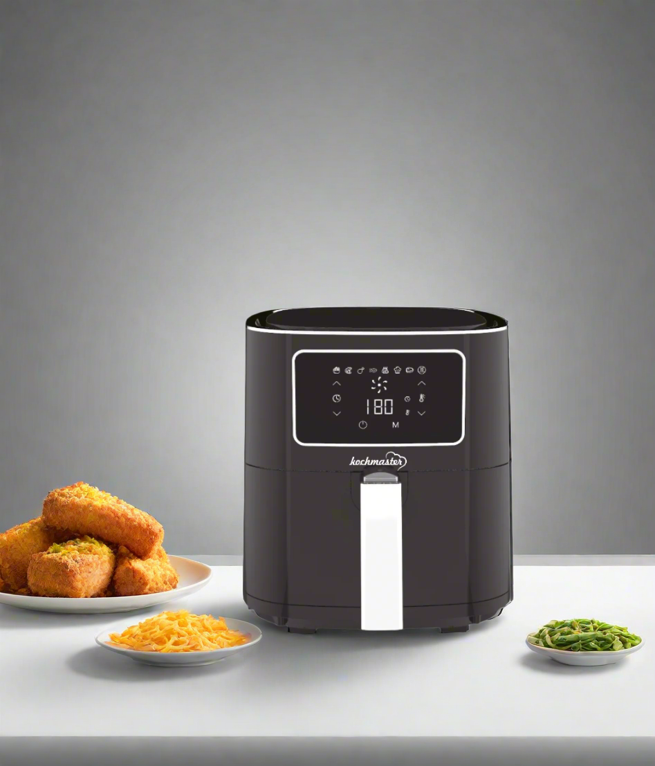 Dijital dokunmatik ekranlı KOCHMASTER FrymaxX AirFryer 5.5L sıcak hava fritözü - siyah/gümüş