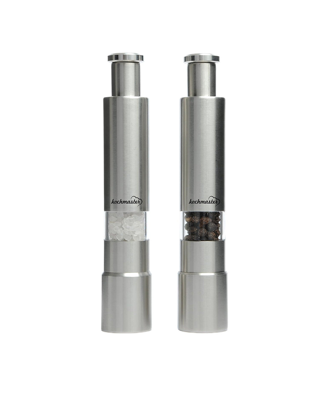 Salt and pepper mill made of stainless steel