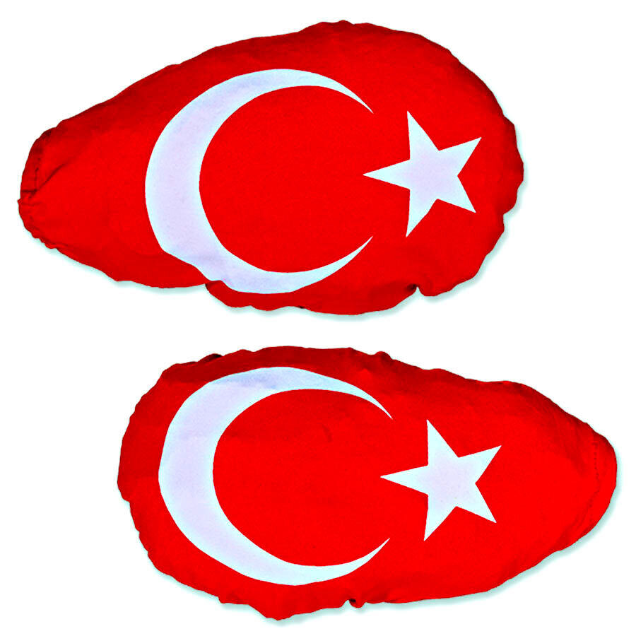 Türkei Auto-Spiegelflagge 2er Set – Türkische Flagge für Seitenspiegel | Fanartikel für Auto