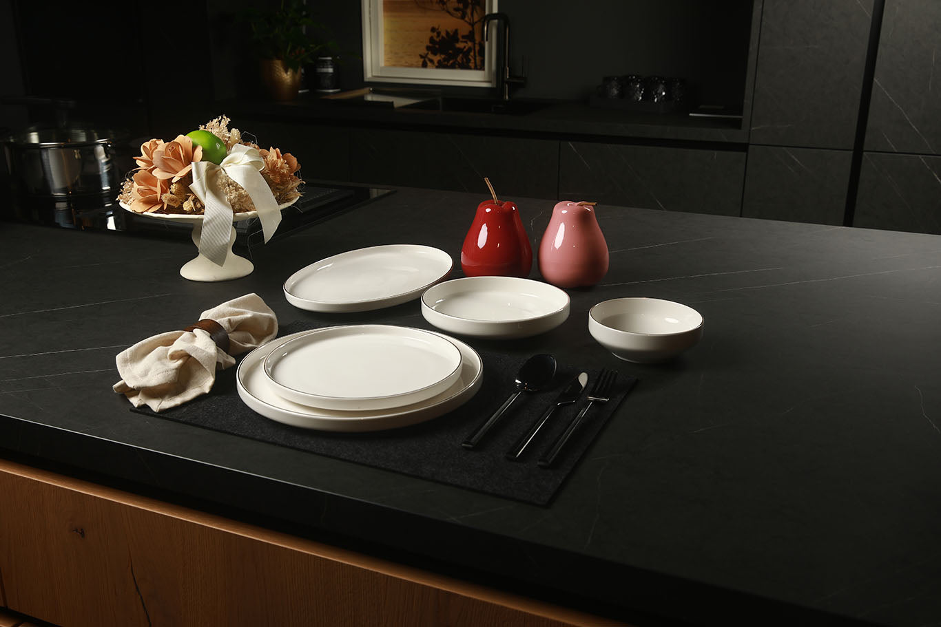Veloura Silver Geschirrset 25-tlg – Elegantes Porzellan für 6 Personen