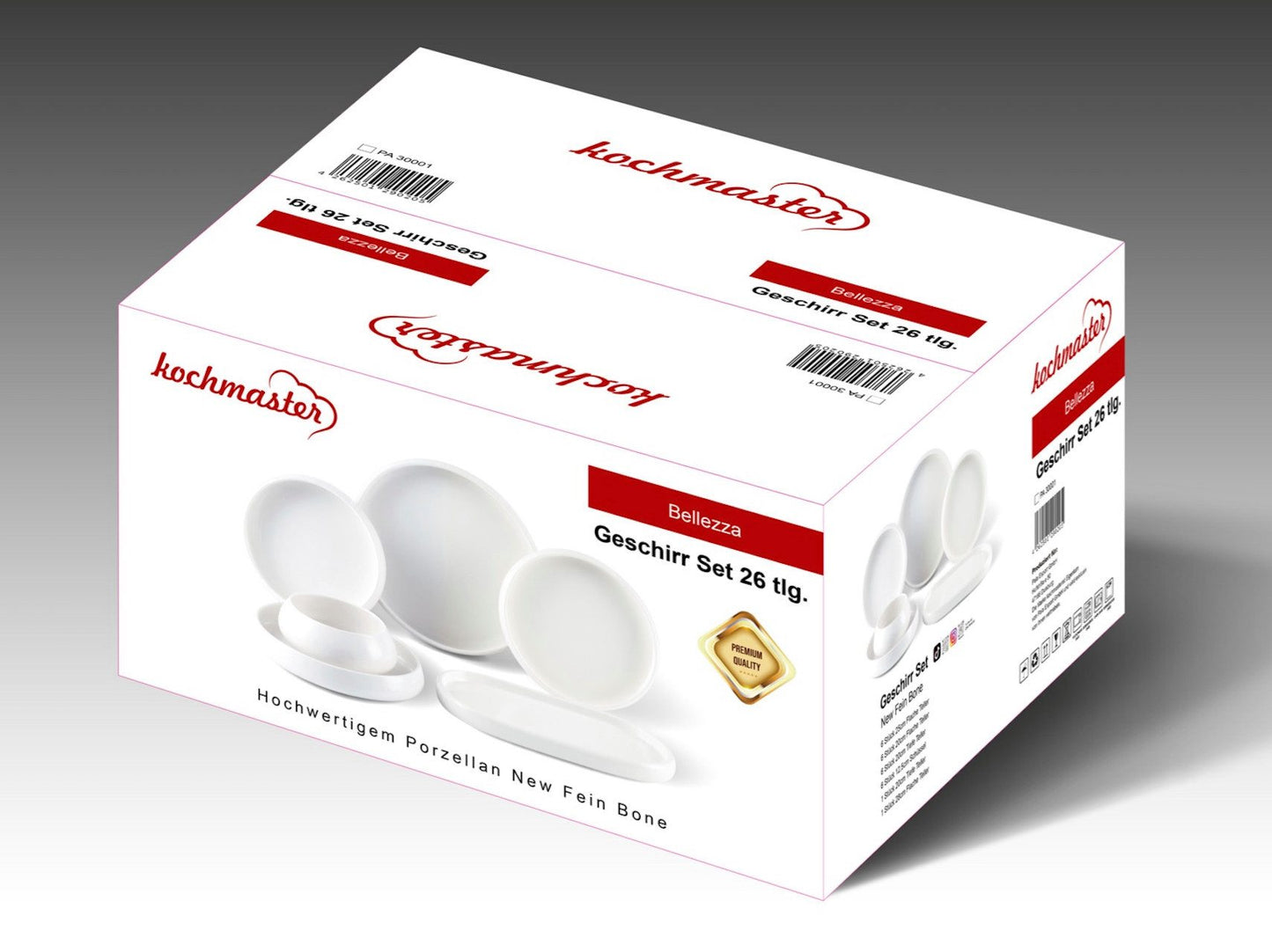 Geschirr-Set Kochmaster Bellezza Geschirr Set für 6 Personen, 26 teilig
