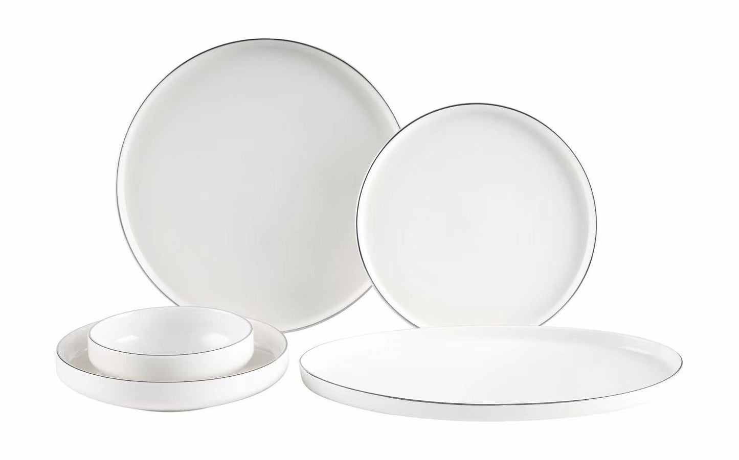 Kochmaster Veloura Silver Geschirr Set für 6 Personen, 25 teilig