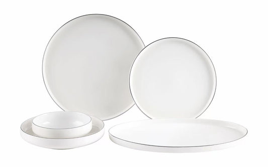 Kochmaster Veloura Silver Geschirr Set für 6 Personen, 25 teilig