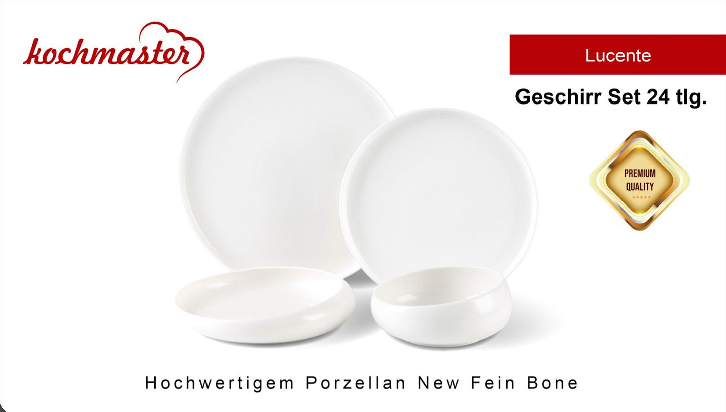 Kochmaster Lucente Geschirr Set für 6 Personen, 24 teilig