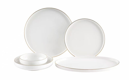 Kochmaster Veloura Gold Geschirr Set für 6 Personen, 25 teilig