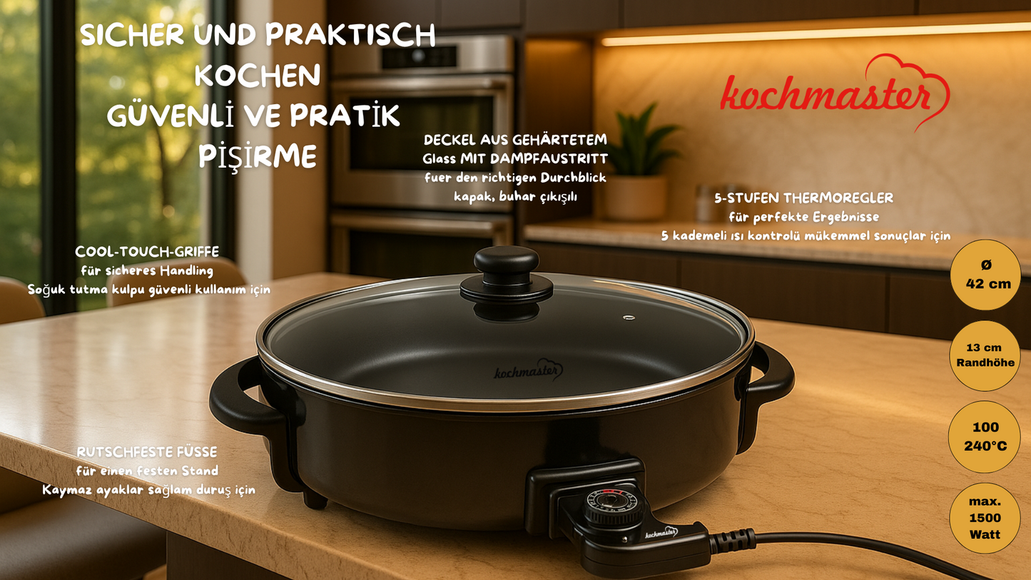KOCHMASTER Multifunctional Pizza Pan Delux 42 cm x 13 cm