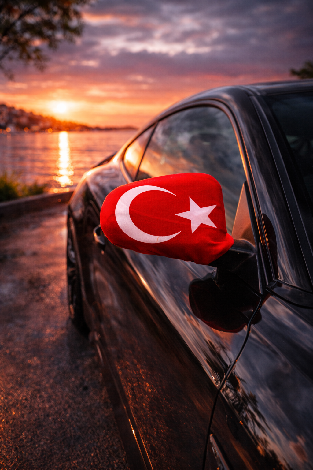 Türkei Auto-Spiegelflagge 2er Set – Türkische Flagge für Seitenspiegel | Fanartikel für Auto