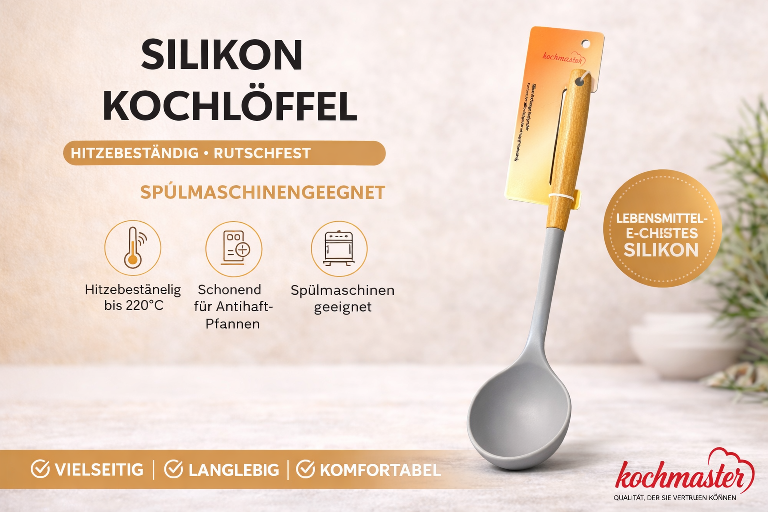 kochmaster Silikon Kochlöffel – Hitzebeständig