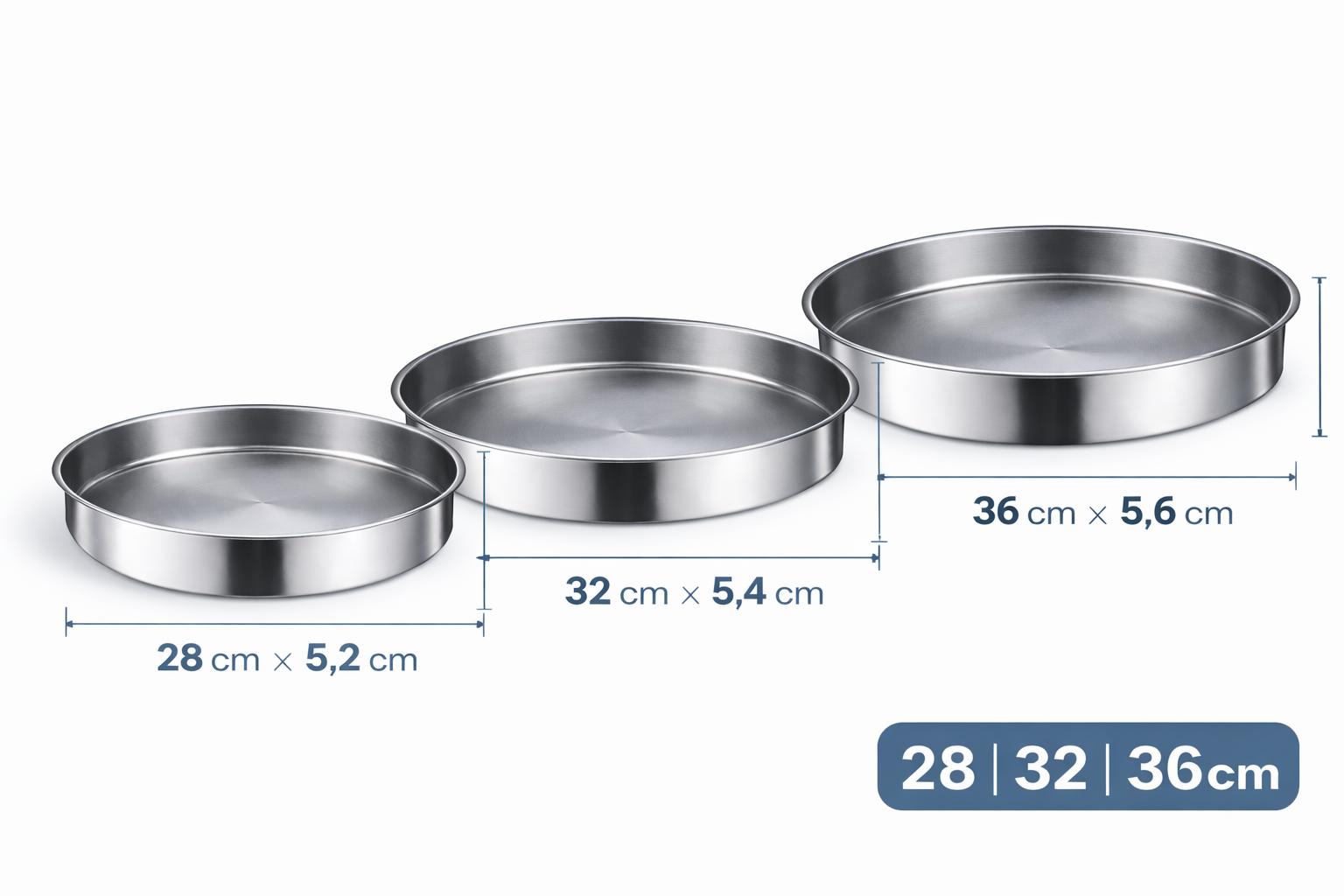 Kochmaster Platinium Edelstahl Backofenblech 3-teiliges Set