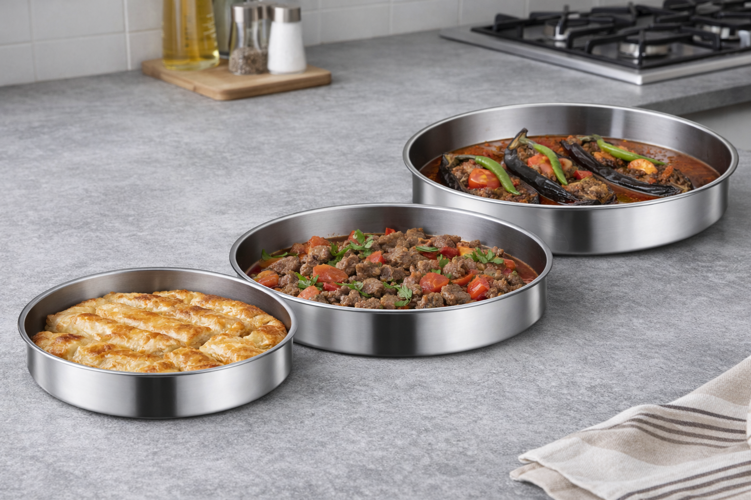 Kochmaster Platinium Edelstahl Backofenblech 3-teiliges Set