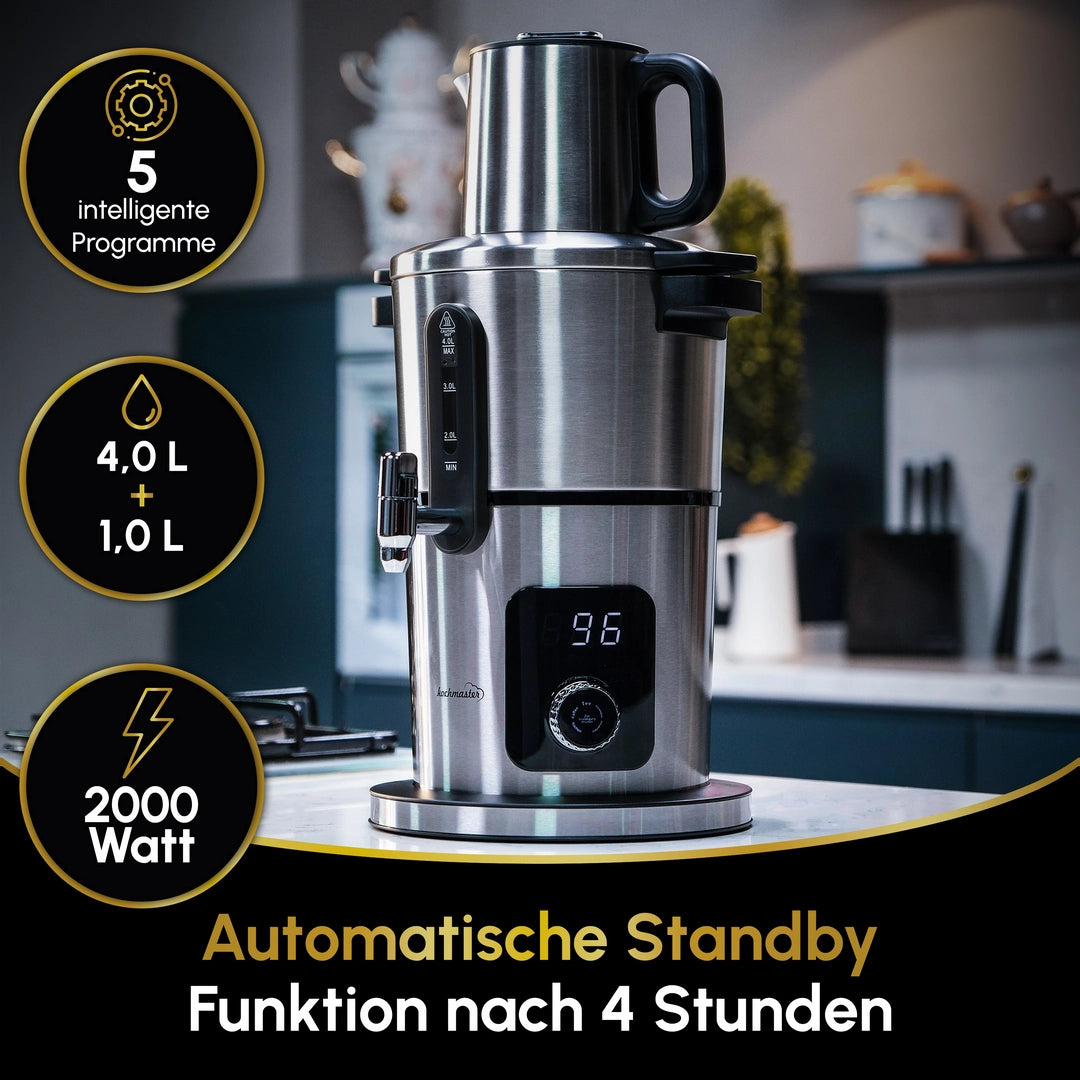 KOCHMASTER Aura Elektrische Samowar aus Edelstahl