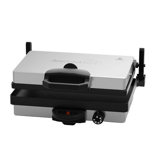 Kochmaster Chromax Kontaktgrill, Türkische Pizza Lahmacun Zubereiter, Sandwich Toaster, Antihaftbeschichteten Platten, 2300W, Elektrischer Tischgrill, Edelstahl