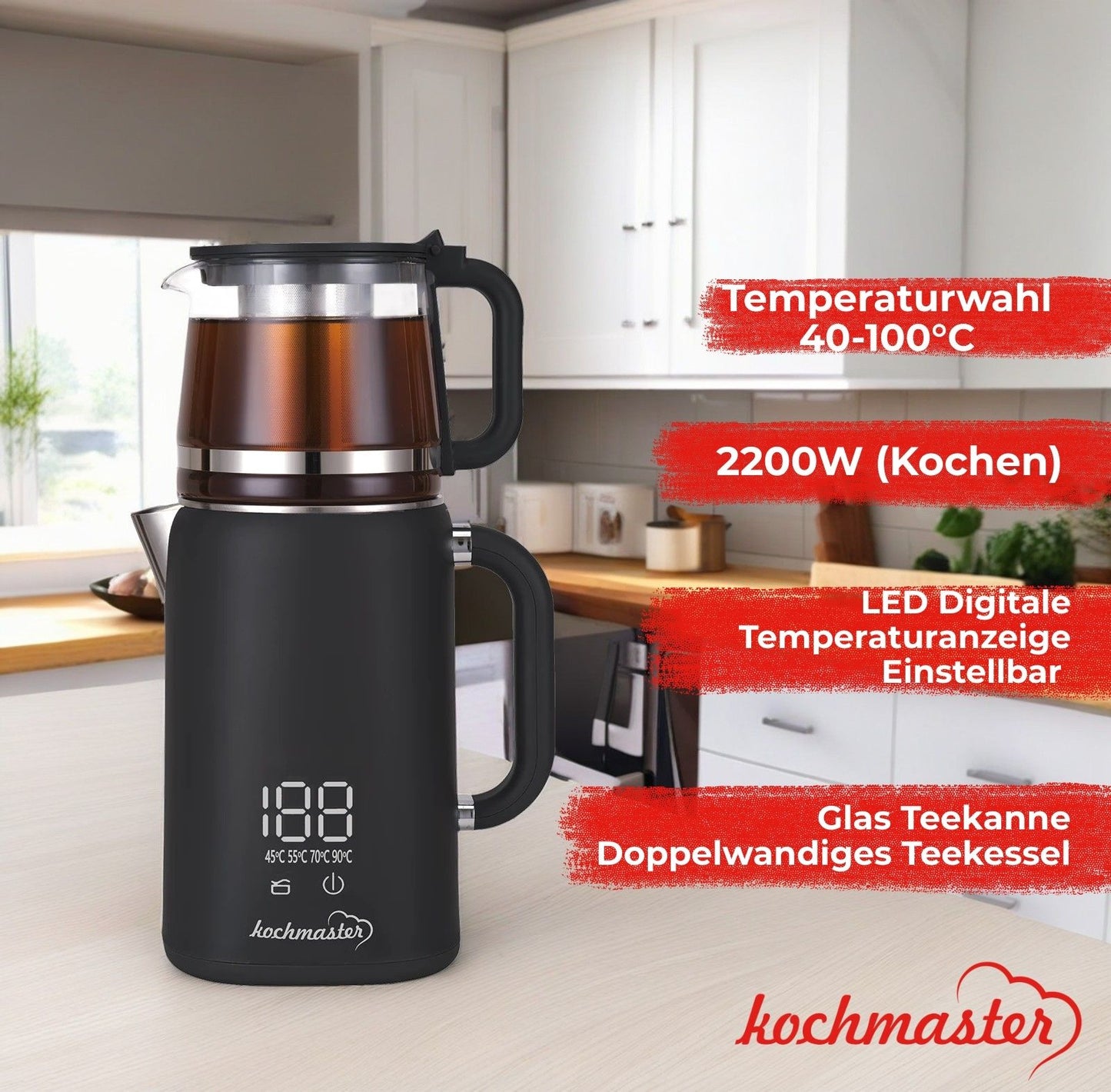 Kochmaster Dem Keyfi Teemaschine Teekocher mit Digital display